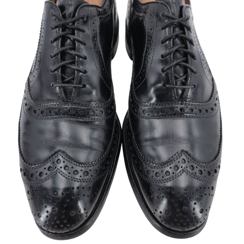 Allen Edmonds Mcallister Black Leather Dress Shoes Mens 8a Wingtip Brogue Oxford